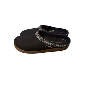 Haflinger Wool Clogs / Slippers Black Size EU40 Comfort Cork Footbed HyggeHome